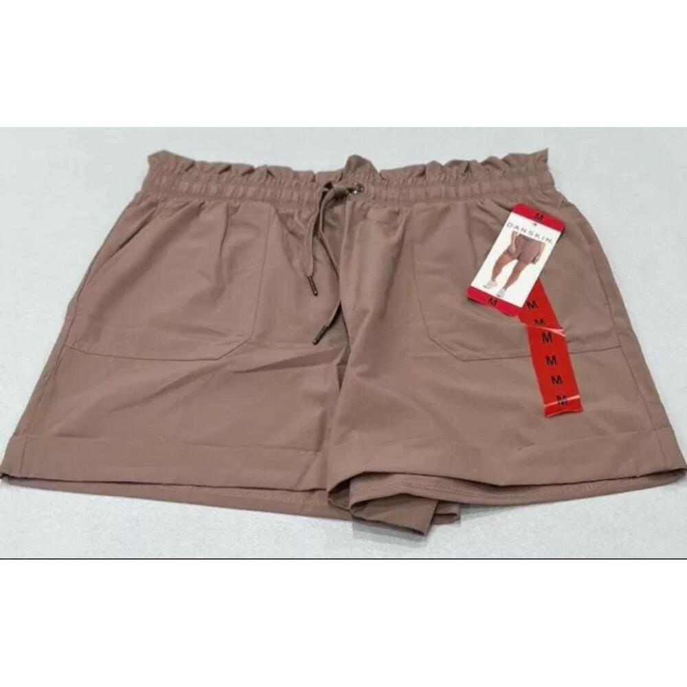 Danskin Women's Paperbag Shorts, Antler, Size M.  AP